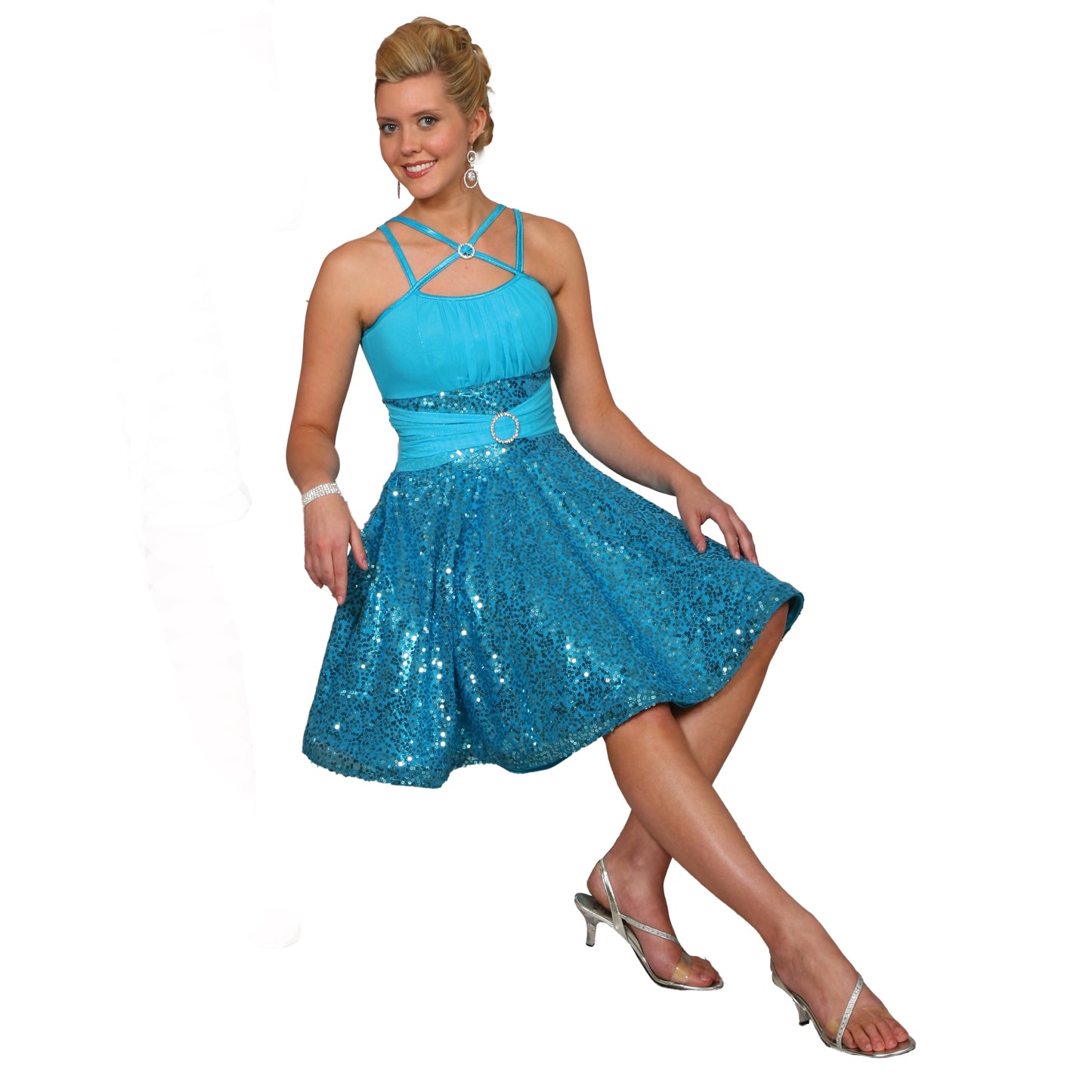 Accented Square Sequin Dress