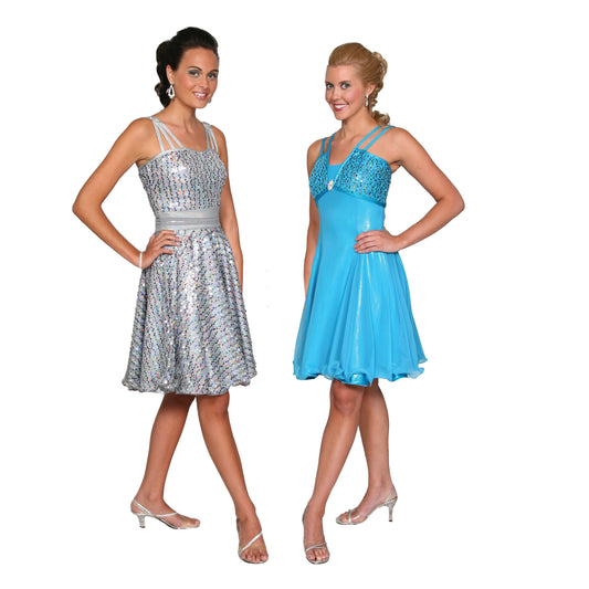 Strobe Sequin Mesh Dresses