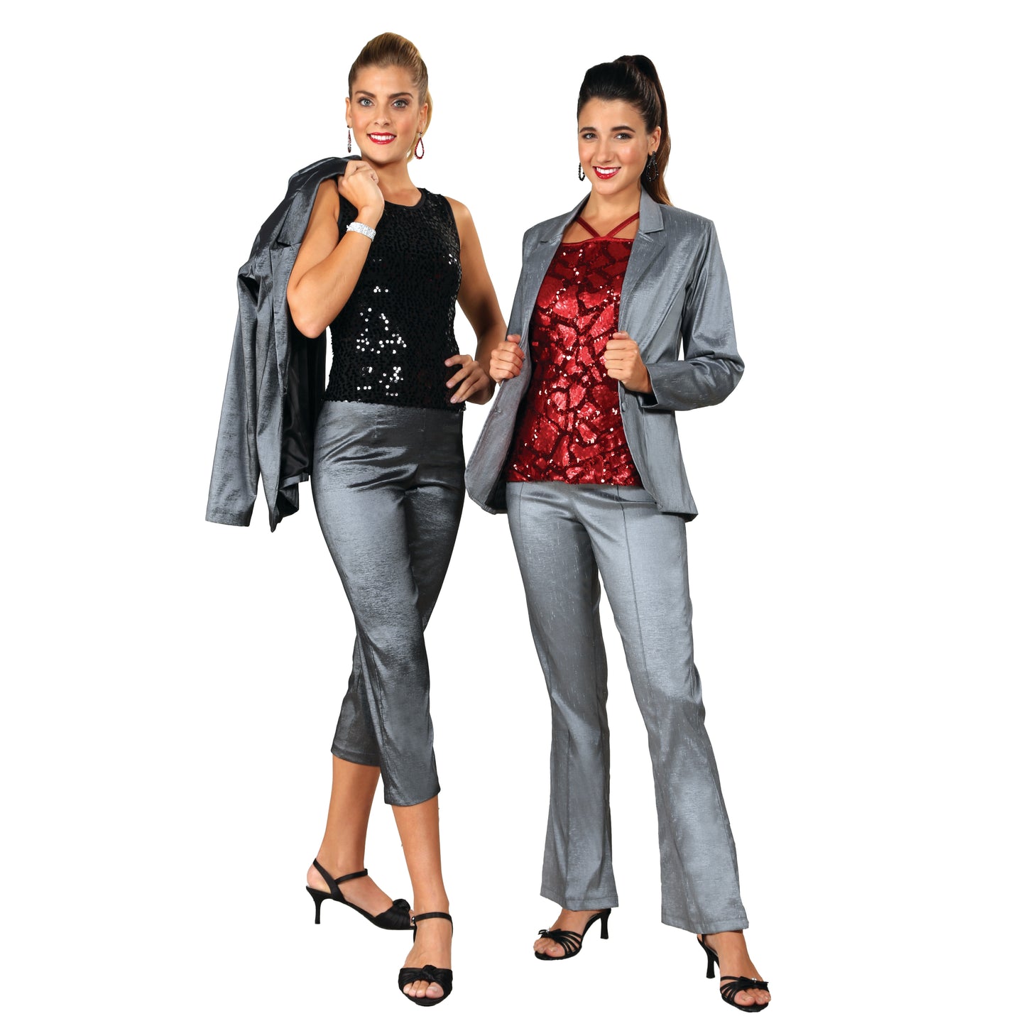Sequin Tops with Stretch Taffeta Jacket & Pants