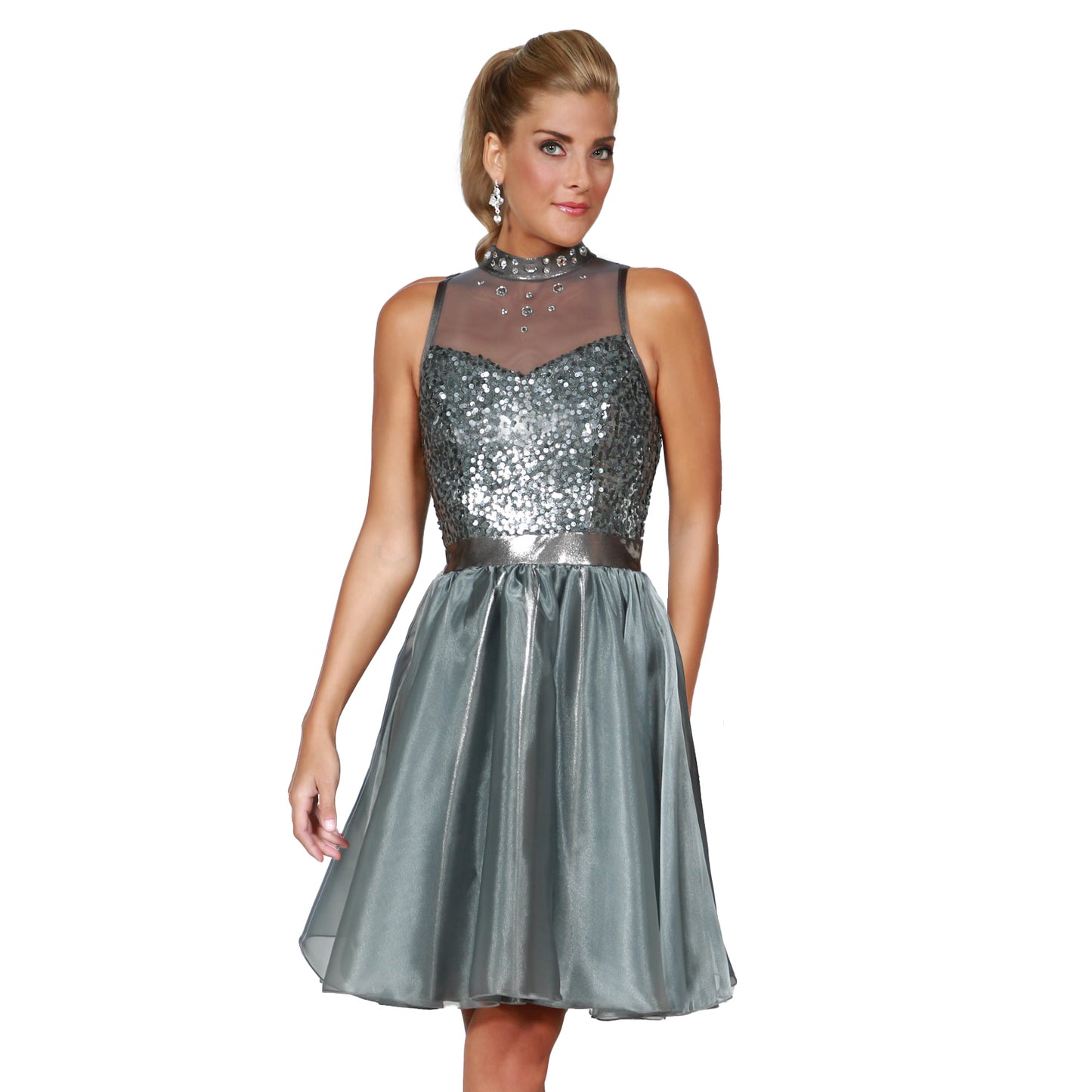 Marylyn Sequin Dress with Organza Skirt