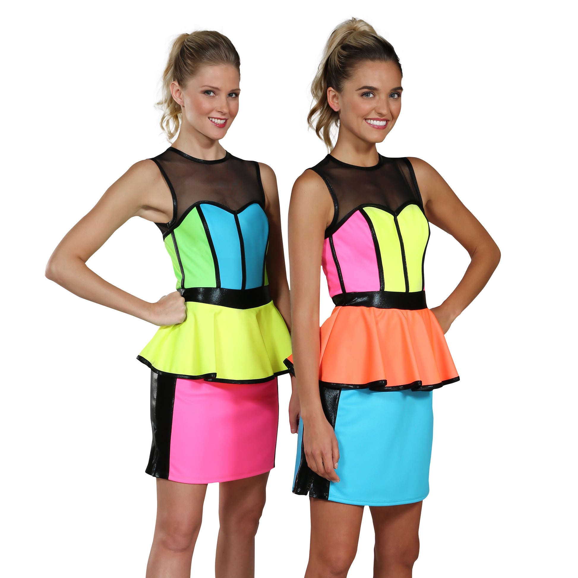 Neon Color Block Dress & Jacket Dance Sophisticates Neon Color Block Dress & Jacket Dance Sophisticates