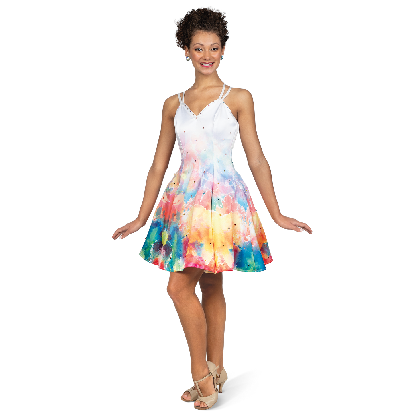 Printed Watercolor Dress