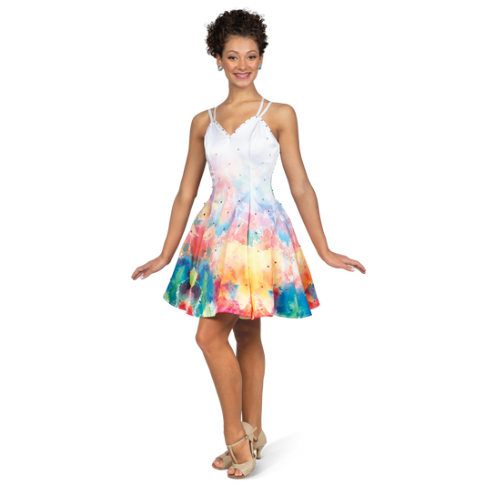 Printed Watercolor Dress