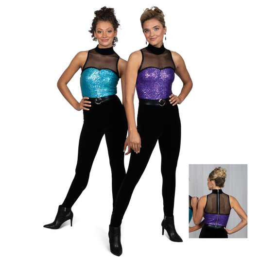 Sequin and Mesh Jumpsuit