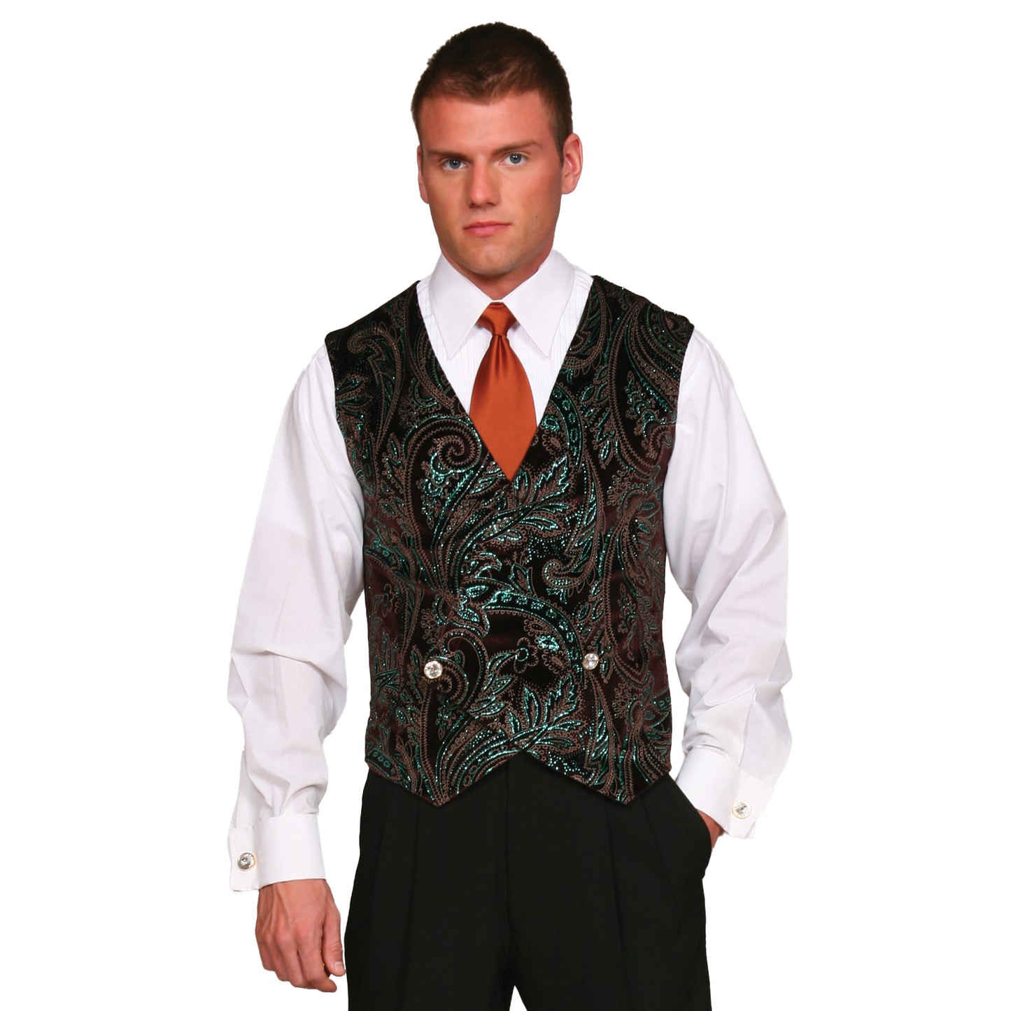 Paisley Glitter Velvet Vest