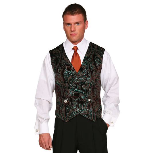 Paisley Glitter Velvet Vest