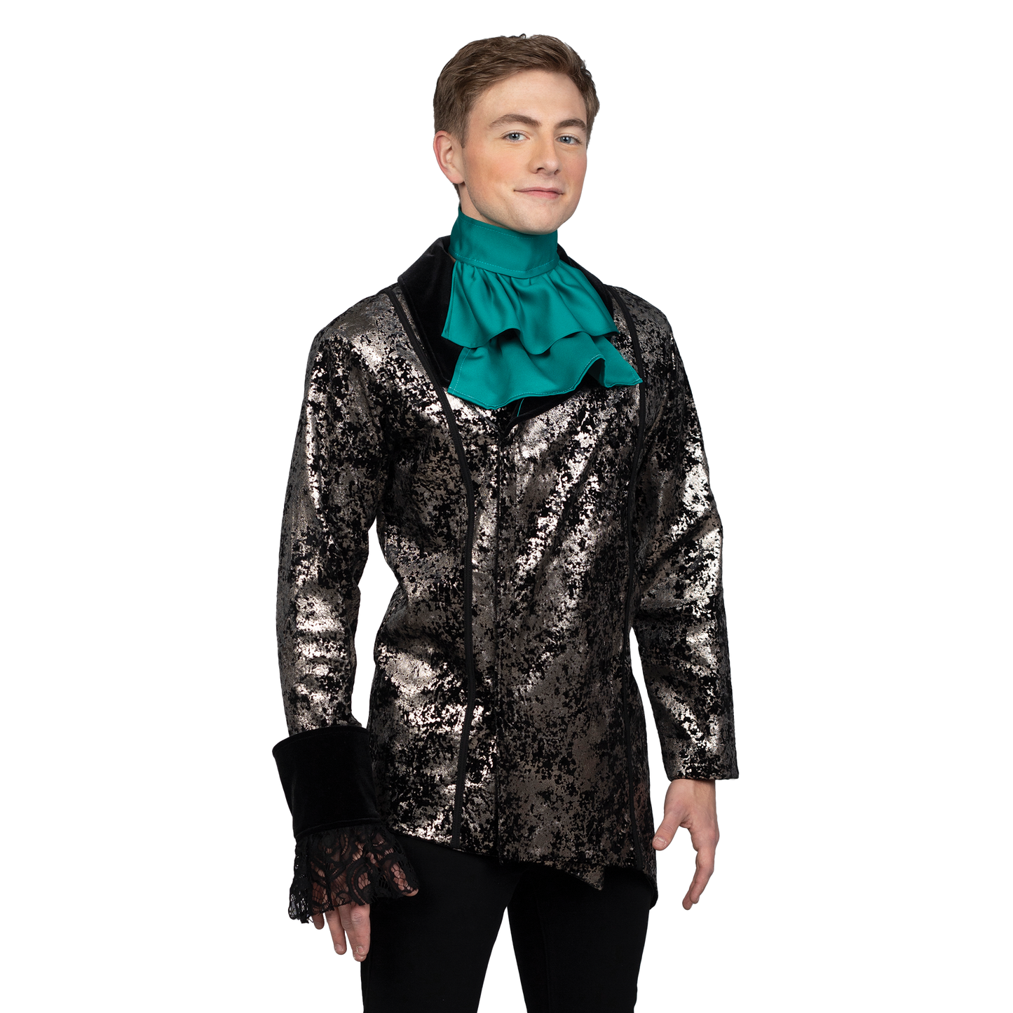 Mens Crushed Velvet and Jabot Jacket